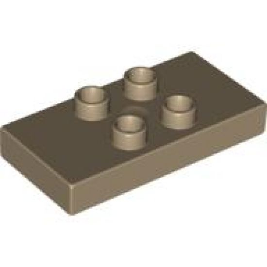 Duplo Tile, Modified 2 x 4 x 1/2 (Thick) with 4 Center Studs