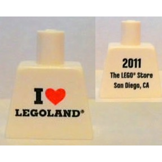 Torso I love Legoland Front, 2011 The LEGO Store San Diego, CA Back Pattern