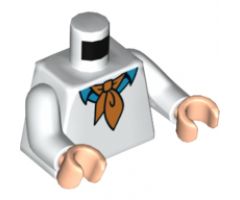 Torso Sweater with Dark Azure Shirt with Collar and Orange Ascot Tie Pattern (Fred) / White Arms / Light Nougat Hands