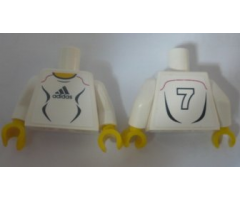 Torso Soccer Adidas Logo, White and Black No. 7 Pattern (Stickers) / White Arms / Yellow Hands