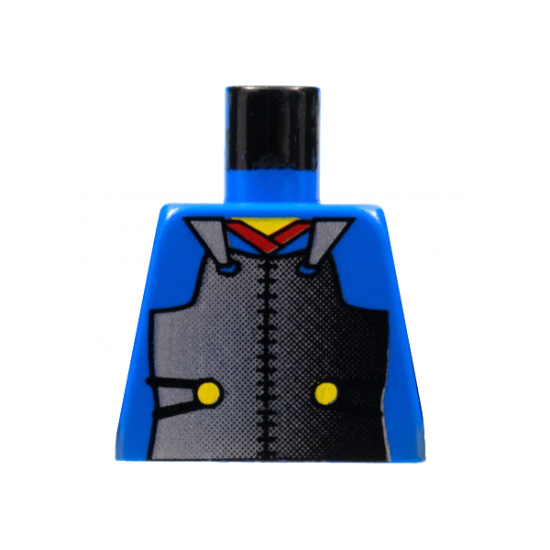 Torso Castle Ninja Armor Plate, Red Collar Pattern (Samurai)