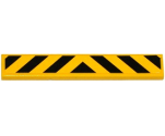 Tile 1 x 6 with Black and Yellow Danger Stripes Pattern (Sticker) - Set 60079