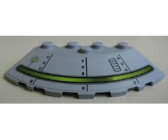 Brick, Round Corner 6 x 6 with Slope 33 Edge, Facet Cutout with Alien Ship Pattern Type 1 (Sticker) - Set 7065