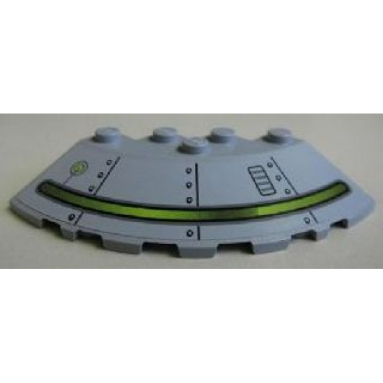 Brick, Round Corner 6 x 6 with Slope 33 Edge, Facet Cutout with Alien Ship Pattern Type 1 (Sticker) - Set 7065