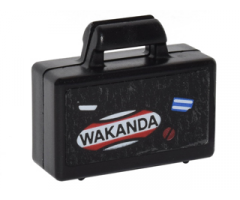 Minifigure, Utensil Briefcase with 'WAKANDA', Blue and White Stripes and Red Circle with Black Line Pattern (Sticker) - Set 76051