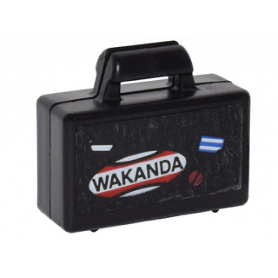 Minifigure, Utensil Briefcase with 'WAKANDA', Blue and White Stripes and Red Circle with Black Line Pattern (Sticker) - Set 76051