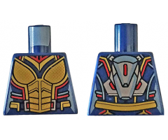 Torso Female Outline with Gold Body Armor with Dark Red Trim Pattern (Wasp)