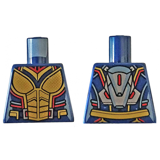 Torso Female Outline with Gold Body Armor with Dark Red Trim Pattern (Wasp)
