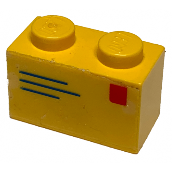 Brick 1 x 2 with Mail Envelope Pattern (Sticker) - Sets 4554 / 4558 / 4564 / 10001