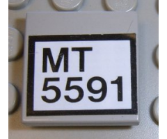 Tile 2 x 2 with 'MT 5591' Pattern (Sticker) - Set 5591