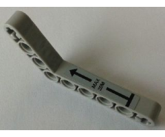 Technic, Liftarm 1 x 9 Bent (6 - 4) Thick with 'MAX 20M' in Arrow Up Pattern (Sticker) - Set 8289