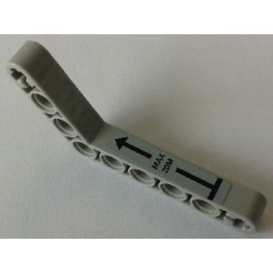 Technic, Liftarm 1 x 9 Bent (6 - 4) Thick with 'MAX 20M' in Arrow Up Pattern (Sticker) - Set 8289
