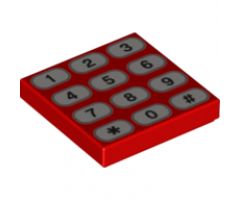 Tile 2 x 2 with Phone Keypad with Tan Buttons and Black Numbers Pattern
