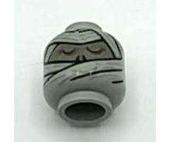 Minifigure, Head Dual Sided Alien with Mummy Face Awake / Asleep Pattern - Blocked Open Stud