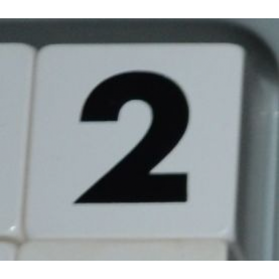 Duplo, Tile 2 x 2 x 1 with Black Number 2 Pattern