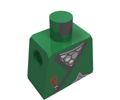 Torso Castle Ninja Wrap, Dark Gray Dagger, Gold Star, Gold Scale Mail Pattern / Green Arms / Yellow Hands