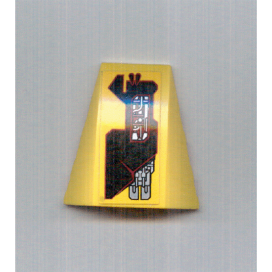 Wedge 4 x 4 No Studs with Silver and Red Circuitry Pattern Model Left (Sticker) - Set 7721
