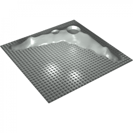 Baseplate, Raised 32 x 32 Crater Plate without Crater Studs