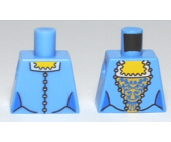 Torso Pirate Female Corset with Gold and Blue Pattern