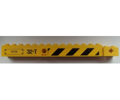 Crane Arm Outside, Wide with Pin Hole at Mid-Point with '32-T' and Black and Yellow Danger Stripes Pattern on Both Sides (Stickers) - Set 60026