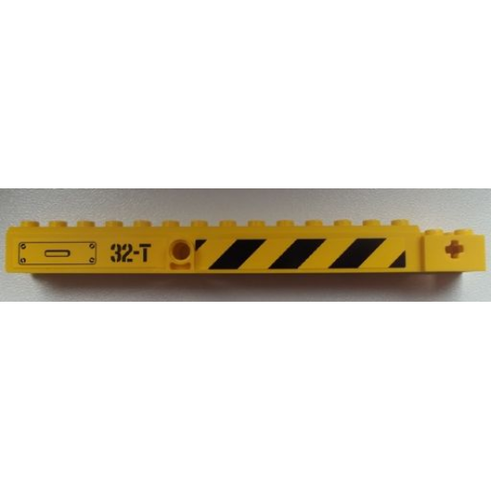 Crane Arm Outside, Wide with Pin Hole at Mid-Point with '32-T' and Black and Yellow Danger Stripes Pattern on Both Sides (Stickers) - Set 60026