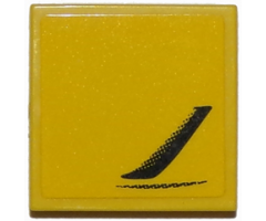 Tile 2 x 2 with Chevrolet Corvette Side Air Vent Pattern Model Left Side (Sticker) - Set 75870