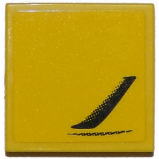 Tile 2 x 2 with Chevrolet Corvette Side Air Vent Pattern Model Left Side (Sticker) - Set 75870