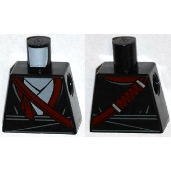 Torso Layered Robe and Dark Red Katana Scabbard Pattern