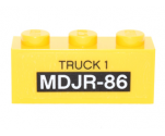 Brick 1 x 3 with 'TRUCK 1' and 'MDJR-86' Pattern (Sticker) - Set 76051