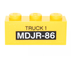 Brick 1 x 3 with 'TRUCK 1' and 'MDJR-86' Pattern (Sticker) - Set 76051