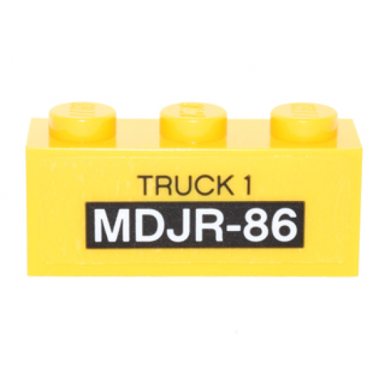 Brick 1 x 3 with 'TRUCK 1' and 'MDJR-86' Pattern (Sticker) - Set 76051