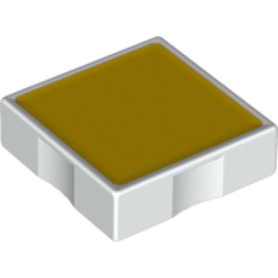 Duplo, Tile 2 x 2 with Shape Yellow Square Pattern