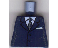 Torso Suit with 2 Buttons, Gray Sides, Black Centerline and Tie Pattern