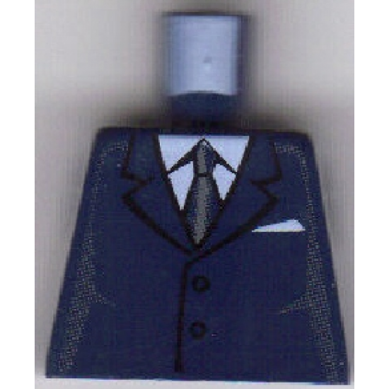 Torso Suit with 2 Buttons, Gray Sides, Black Centerline and Tie Pattern