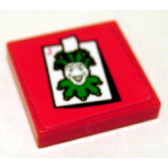 Tile 2 x 2 with Joker Playing Card Pattern (Sticker) - Set 7886