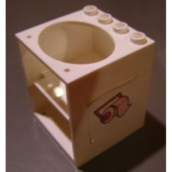 Container Cupboard 4 x 4 x 4 with Elliptical Hole for Sink with Toilet Paper Pattern (Sticker) - Set 5895