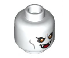 Minifigure, Head Dual Sided Alien with Yellow Eyes, Fangs, Mouth Open (Vampire) / Balaclava, Light Nougat Face Pattern - Hollow Stud