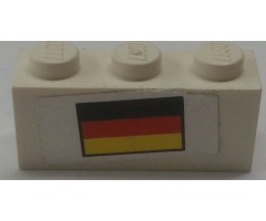 Brick 1 x 3 with German Flag Pattern (Sticker) - Set 3310
