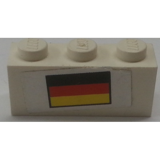Brick 1 x 3 with German Flag Pattern (Sticker) - Set 3310