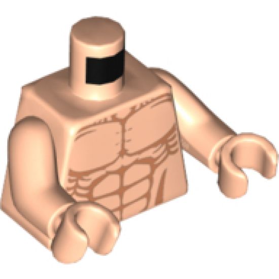 Torso Bare Chest with Muscles Outline Detailed Pattern / Light Nougat Arms / Light Nougat Hands