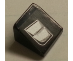 Slope 30 1 x 1 x 2/3 with Silver Vent Holes Pattern Model Right Side (Sticker) - Set 8154