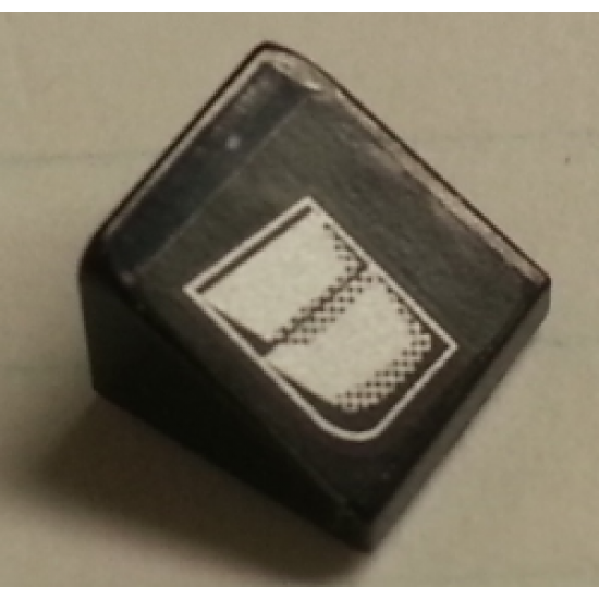 Slope 30 1 x 1 x 2/3 with Silver Vent Holes Pattern Model Right Side (Sticker) - Set 8154