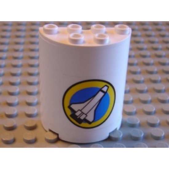 Cylinder Half 2 x 4 x 4 with Shuttle Pattern (Sticker) - Set 6454