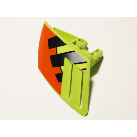 Technic, Panel RC Car Mudguard Small, Left with Red Area and Black Stripes Pattern (Sticker) - Set 8675