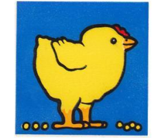 Duplo, Tile 2 x 2 x 1 with Chicken Mosaic Picture 07 Pattern (Set 1014)