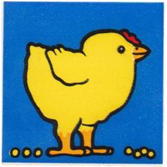 Duplo, Tile 2 x 2 x 1 with Chicken Mosaic Picture 07 Pattern (Set 1014)