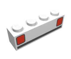Brick 1 x 4 with Car Taillights Pattern (Basic)