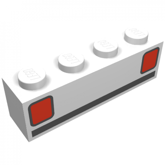 Brick 1 x 4 with Car Taillights Pattern (Basic)