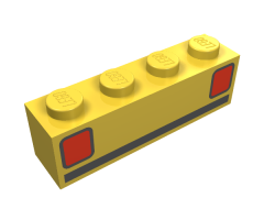 Brick 1 x 4 with Car Taillights Pattern (Basic)