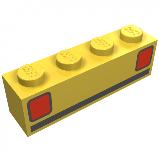 Brick 1 x 4 with Car Taillights Pattern (Basic)